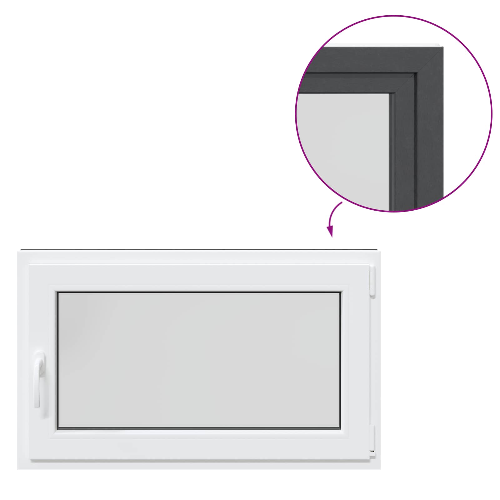 Prozor za podrum RISOR 100 x 60 cm PVC i staklo Antracit