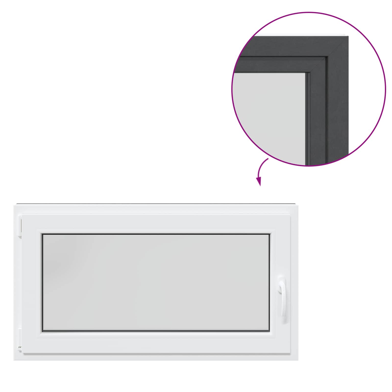 Prozor za podrum RISOR 110 x 50 cm PVC i staklo Antracit