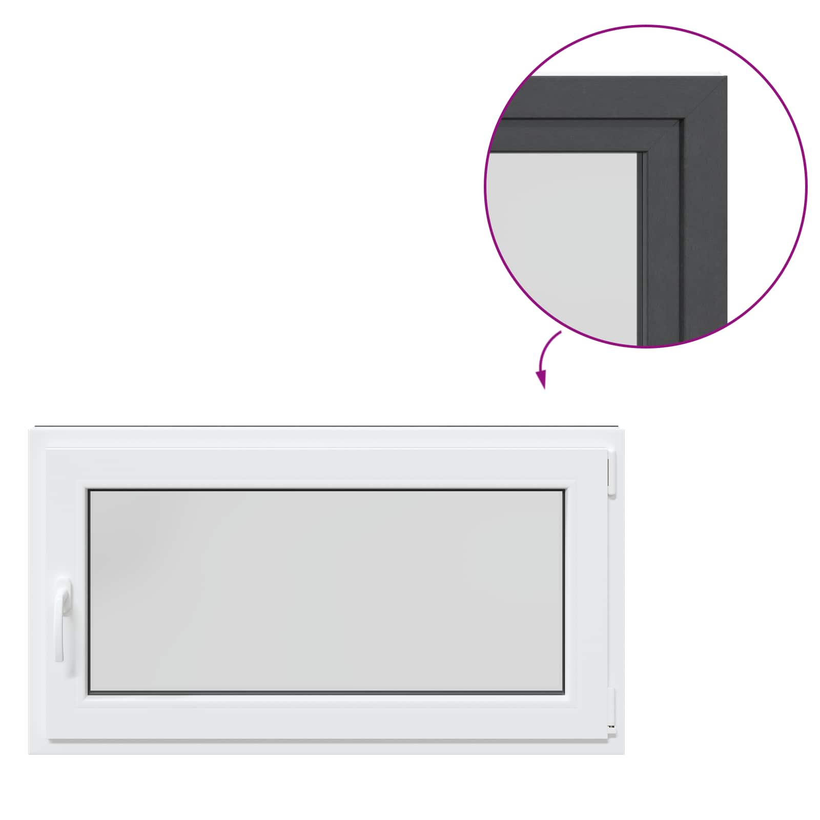 Prozor za podrum RISOR 110 x 70 cm PVC i staklo Antracit