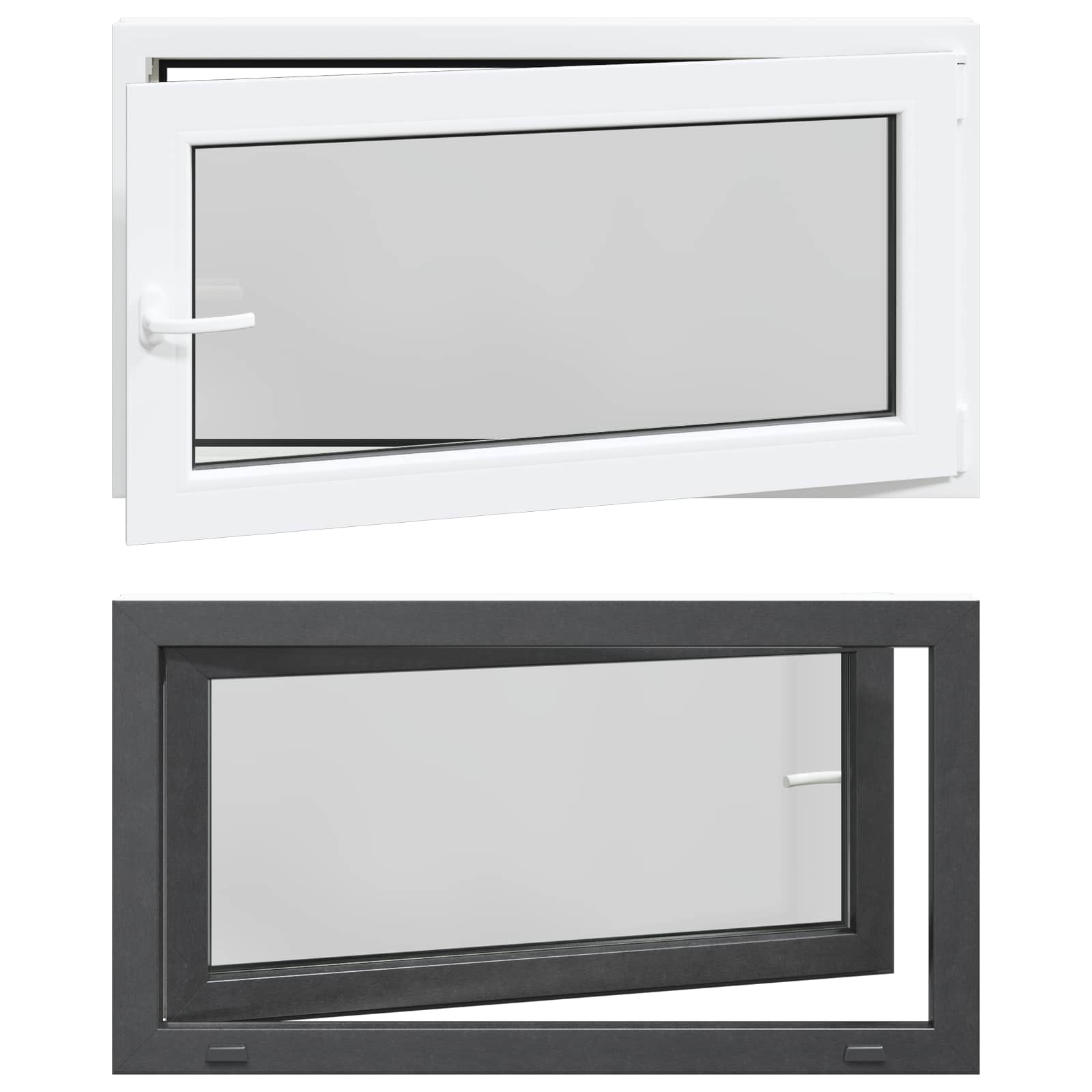 Prozor za podrum RISOR 110 x 70 cm PVC i staklo Antracit