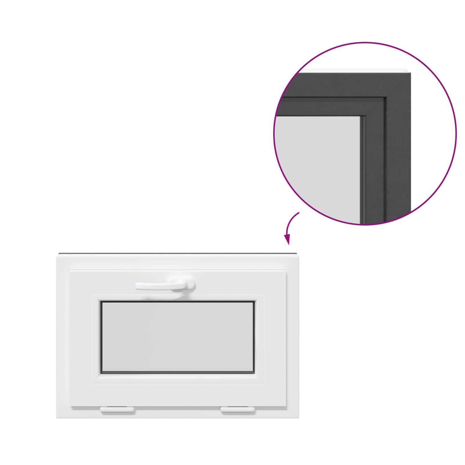Prozor za podrum RISOR 60 x 40 cm PVC i staklo Antracit