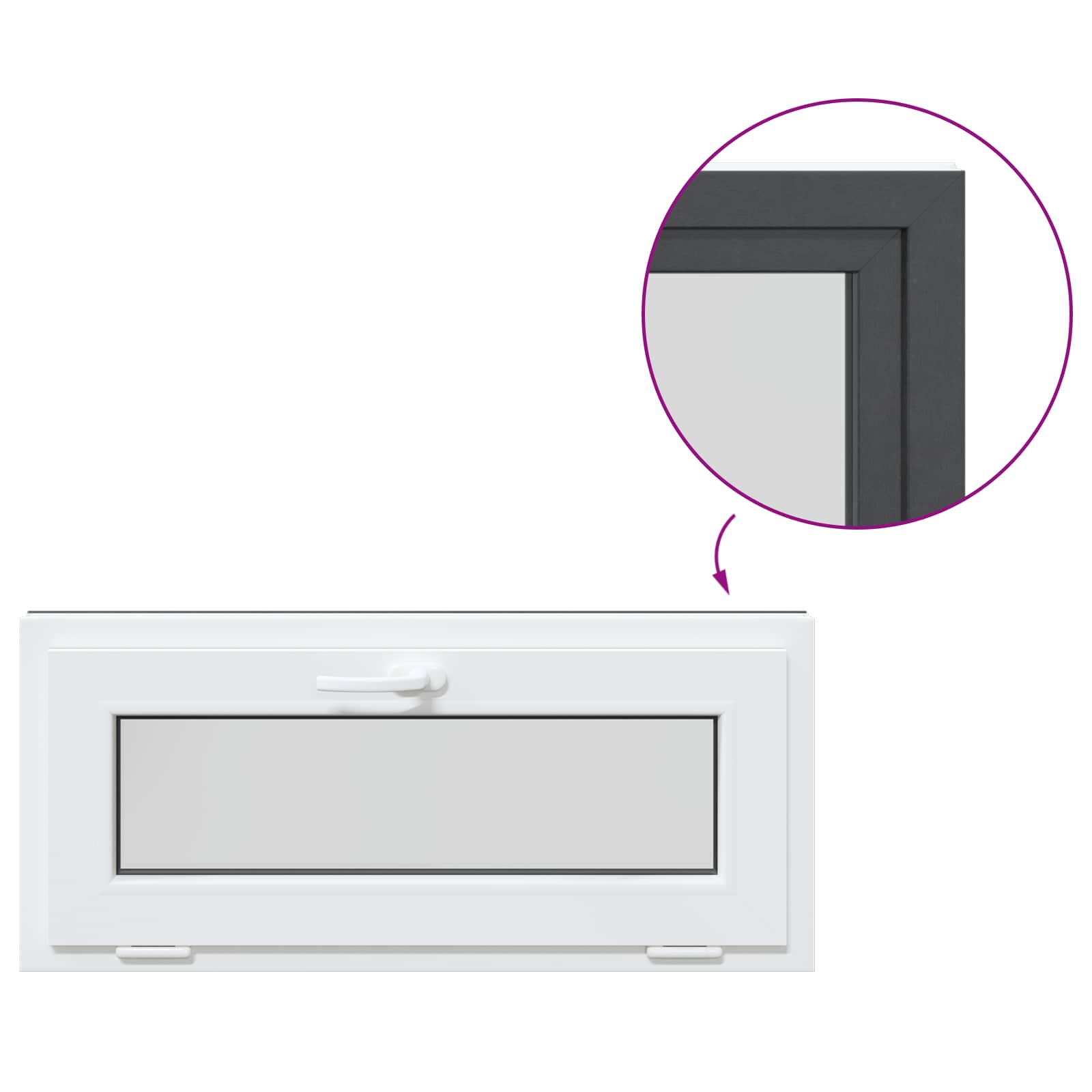 Prozor za podrum RISOR 90 x 40 cm PVC i staklo Antracit