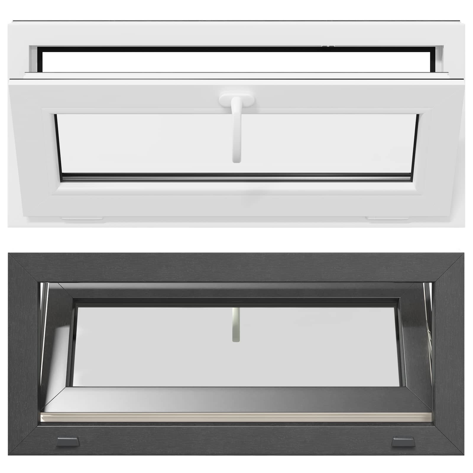 Prozor za podrum RISOR 90 x 40 cm PVC i staklo Antracit