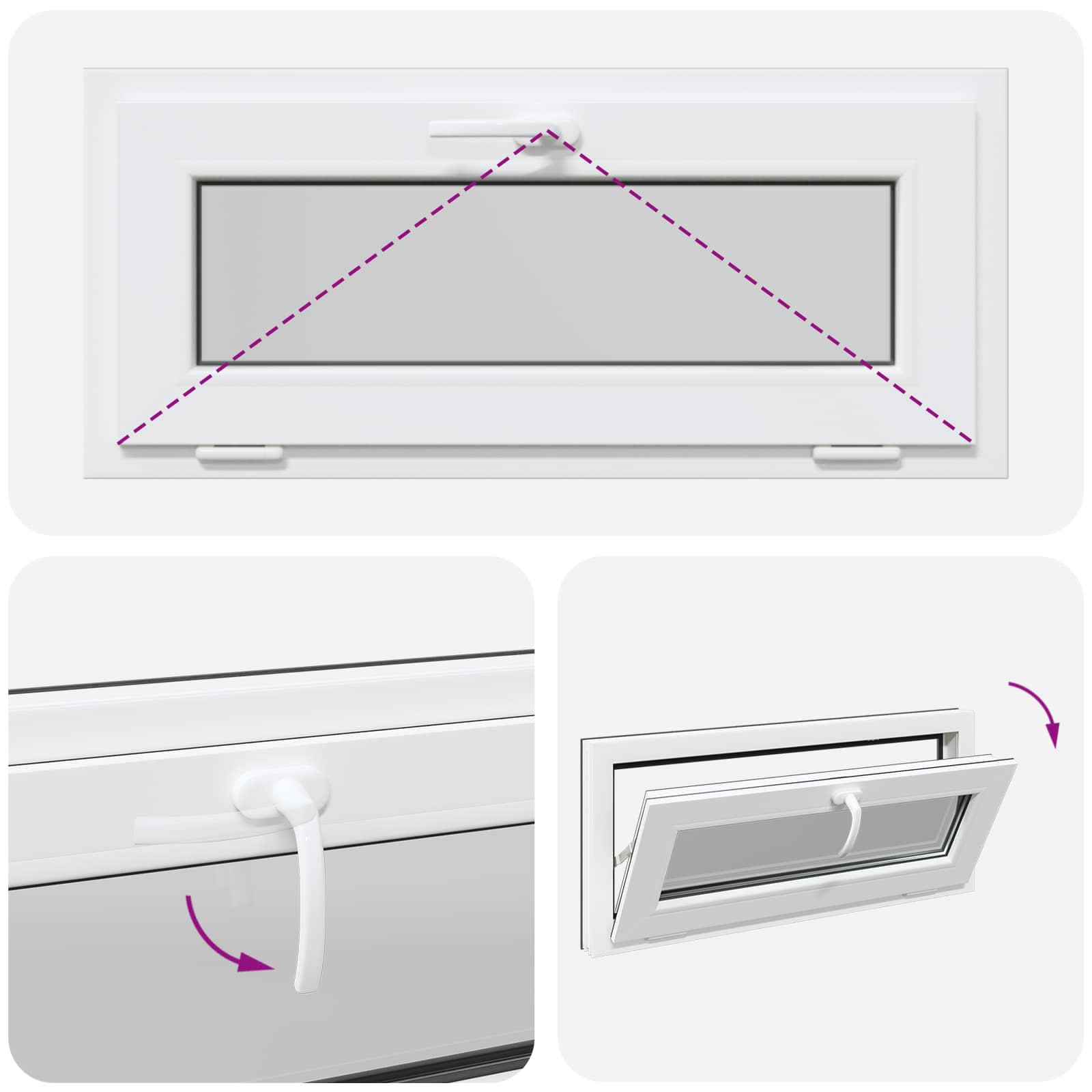Prozor za podrum RISOR 90 x 40 cm PVC i staklo Antracit