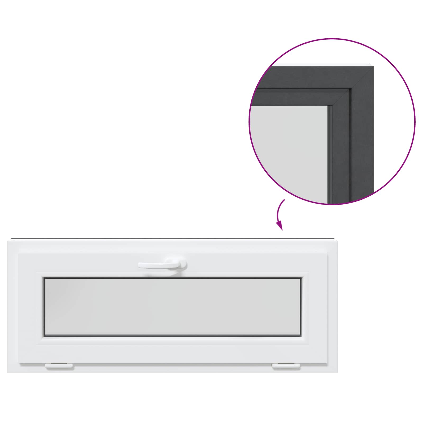 Prozor za podrum RISOR 100 x 40 cm PVC i staklo Antracit