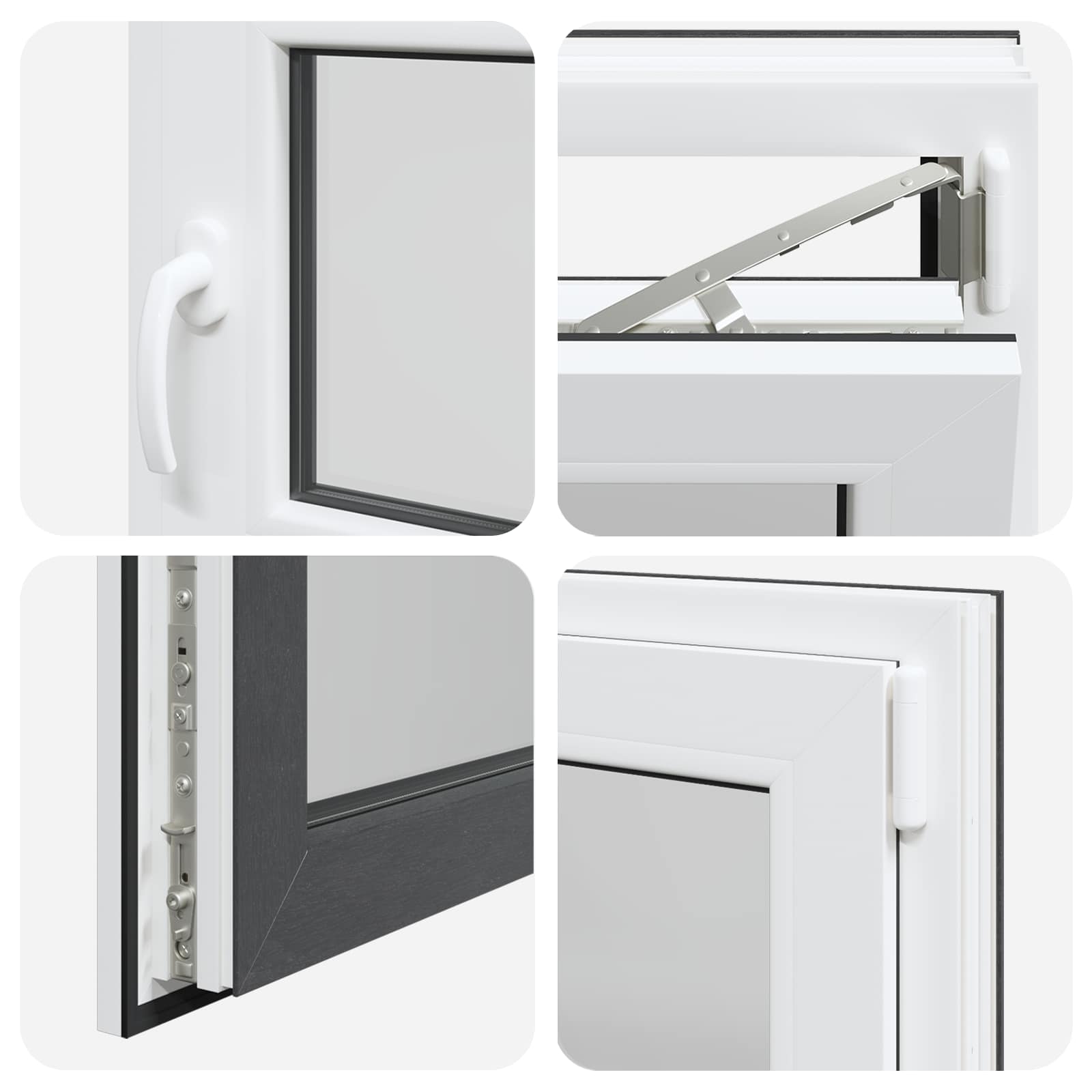 Prozor za podrum RISOR 50 x 50 cm PVC i staklo Antracit