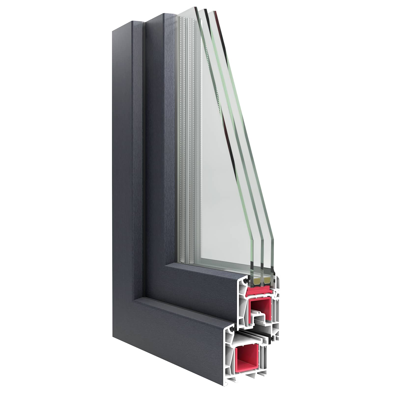 Prozor za podrum RISOR 50 x 75 cm PVC i staklo Antracit