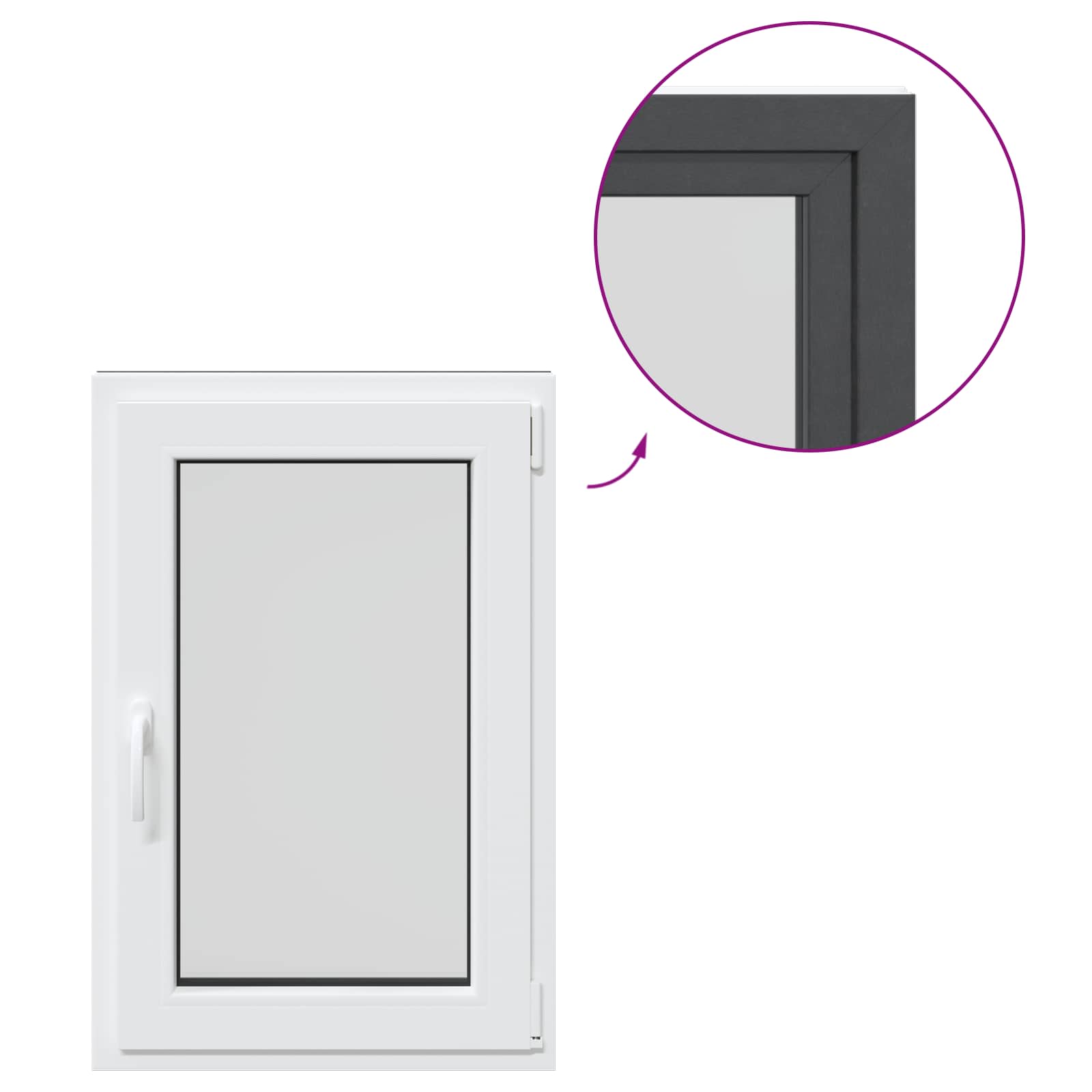 Prozor za podrum RISOR 60 x 90 cm PVC i staklo Antracit