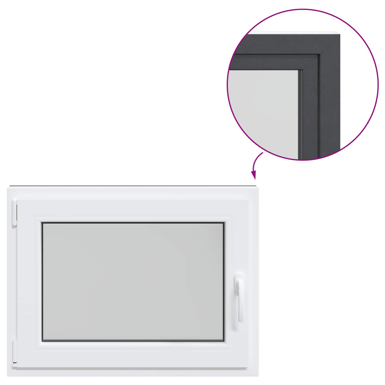 Prozor za podrum RISOR 80 x 50 cm PVC i staklo Antracit