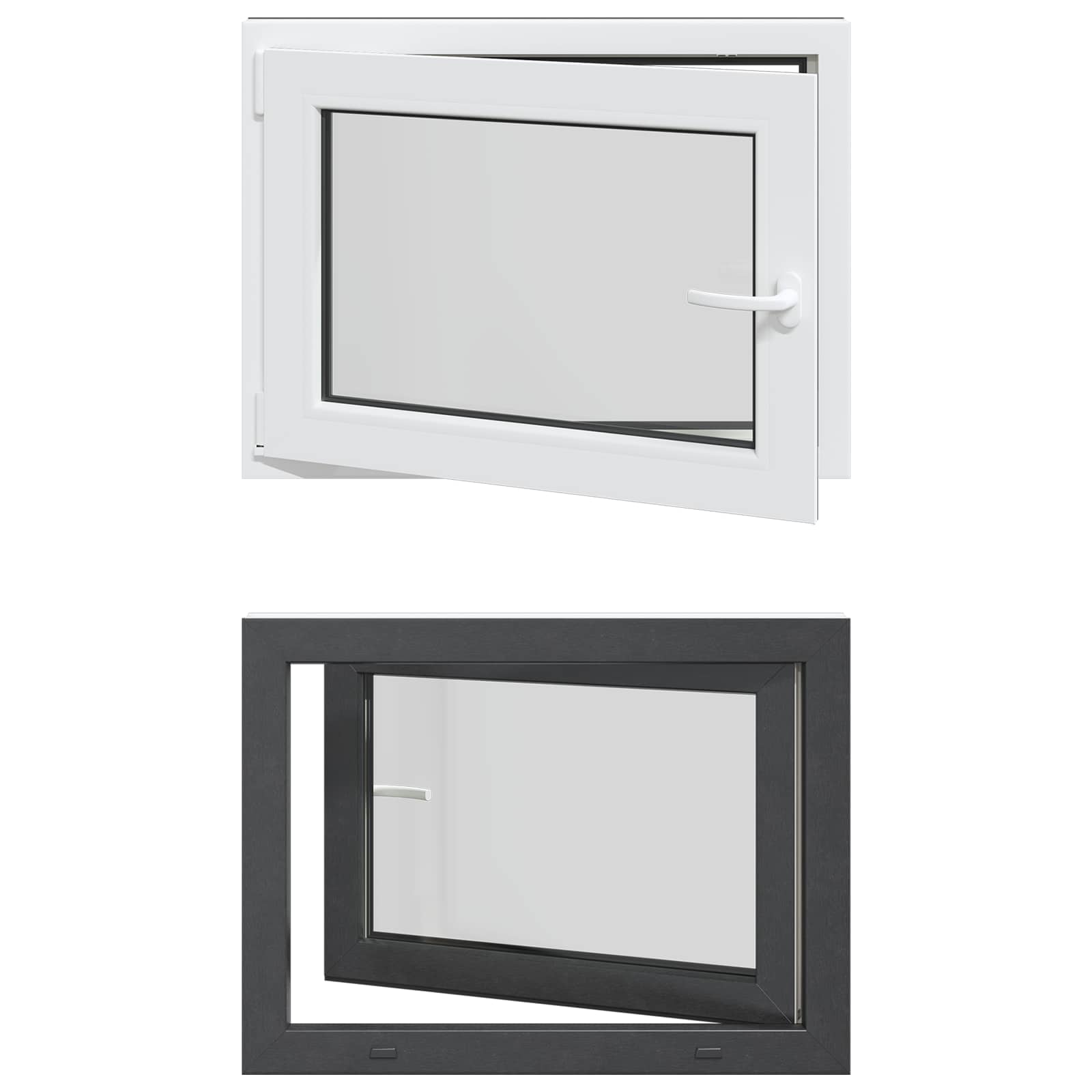 Prozor za podrum RISOR 80 x 50 cm PVC i staklo Antracit