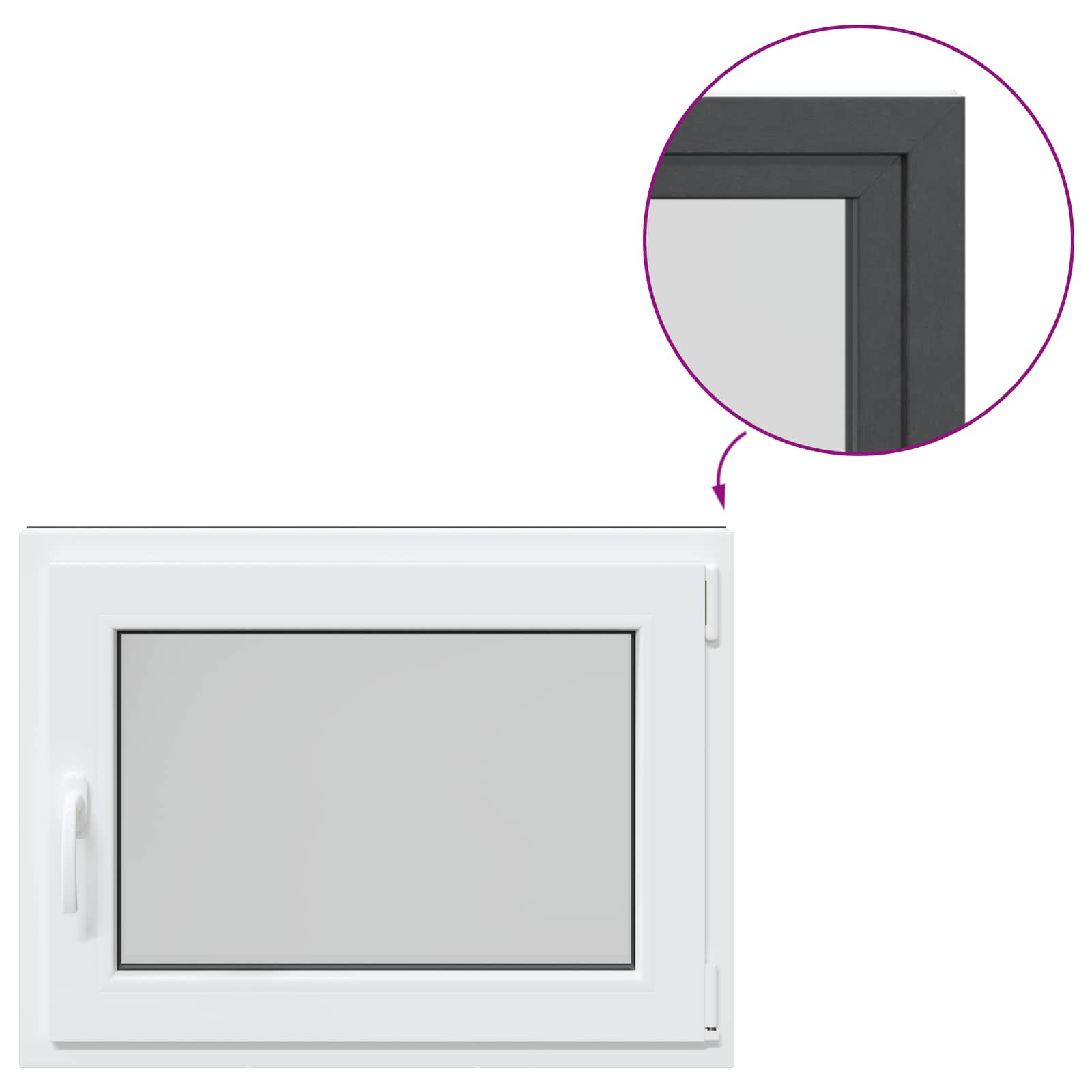Prozor za podrum RISOR 80 x 50 cm PVC i staklo Antracit