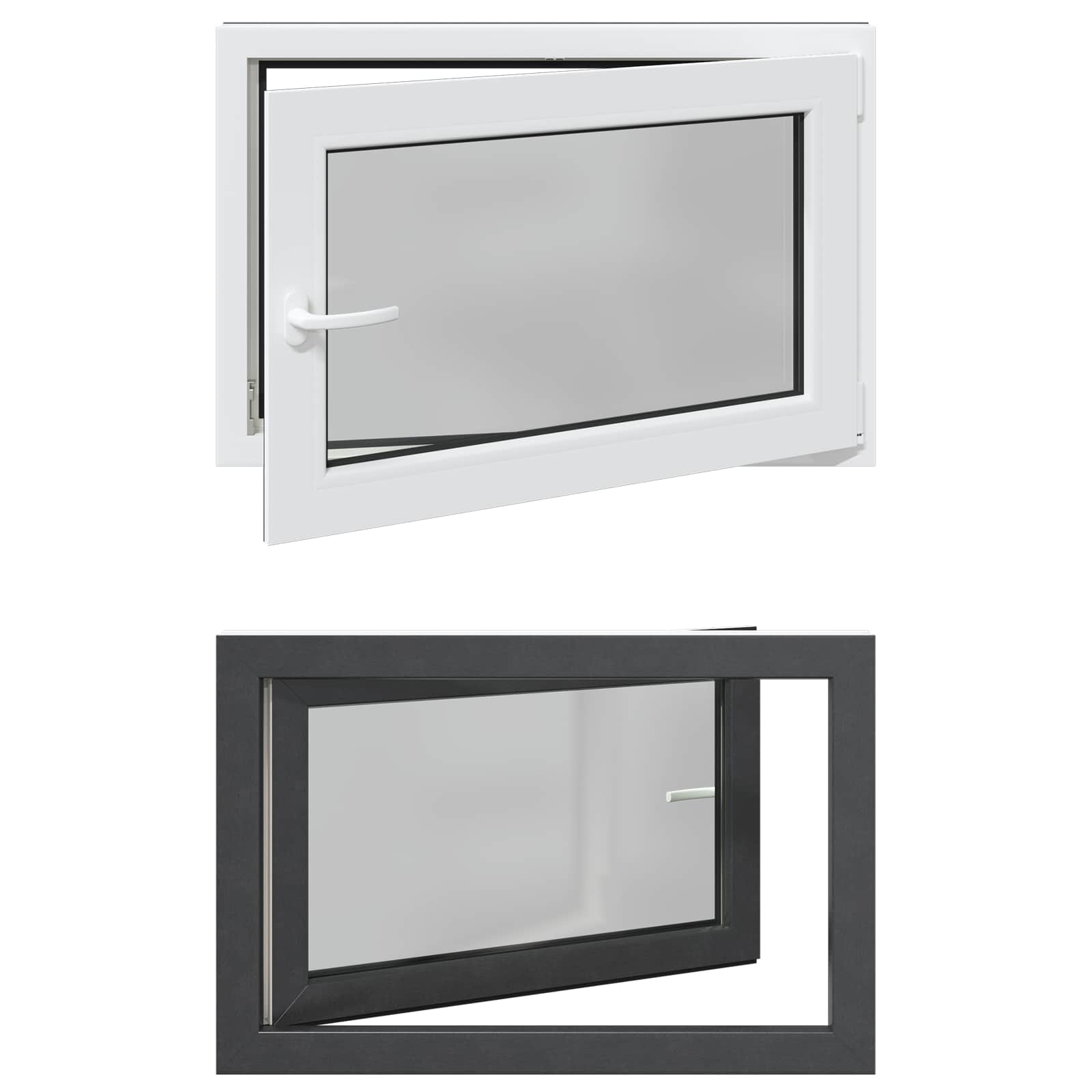 Prozor za podrum RISOR 90 x 60 cm PVC i staklo Antracit