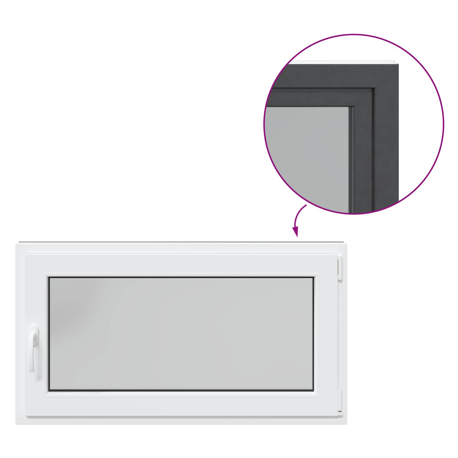 Prozor za podrum RISOR 110 x 60 cm PVC i staklo Antracit