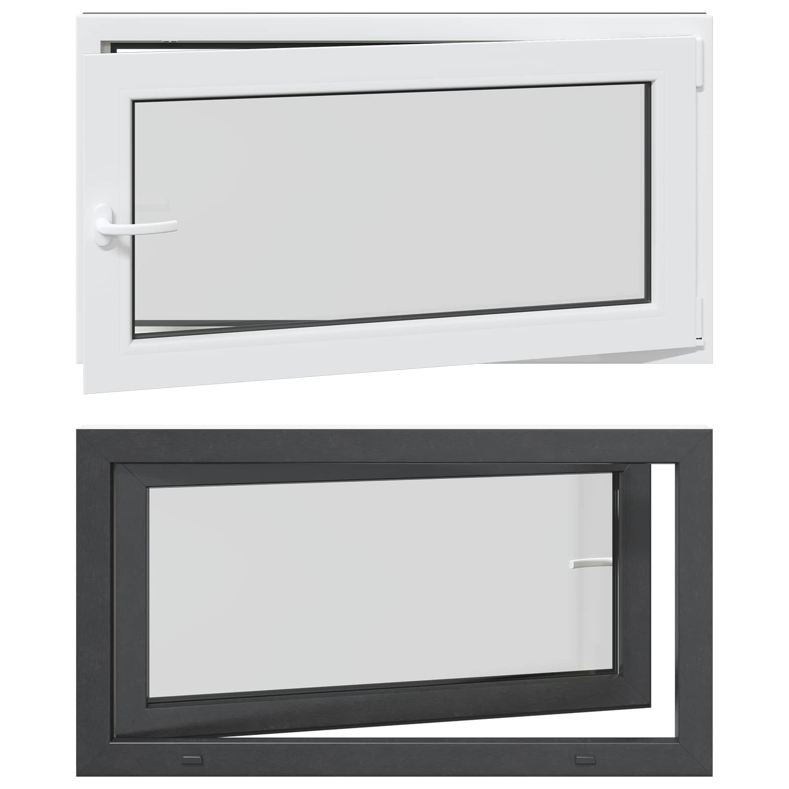 Prozor za podrum RISOR 110 x 70 cm PVC i staklo Antracit