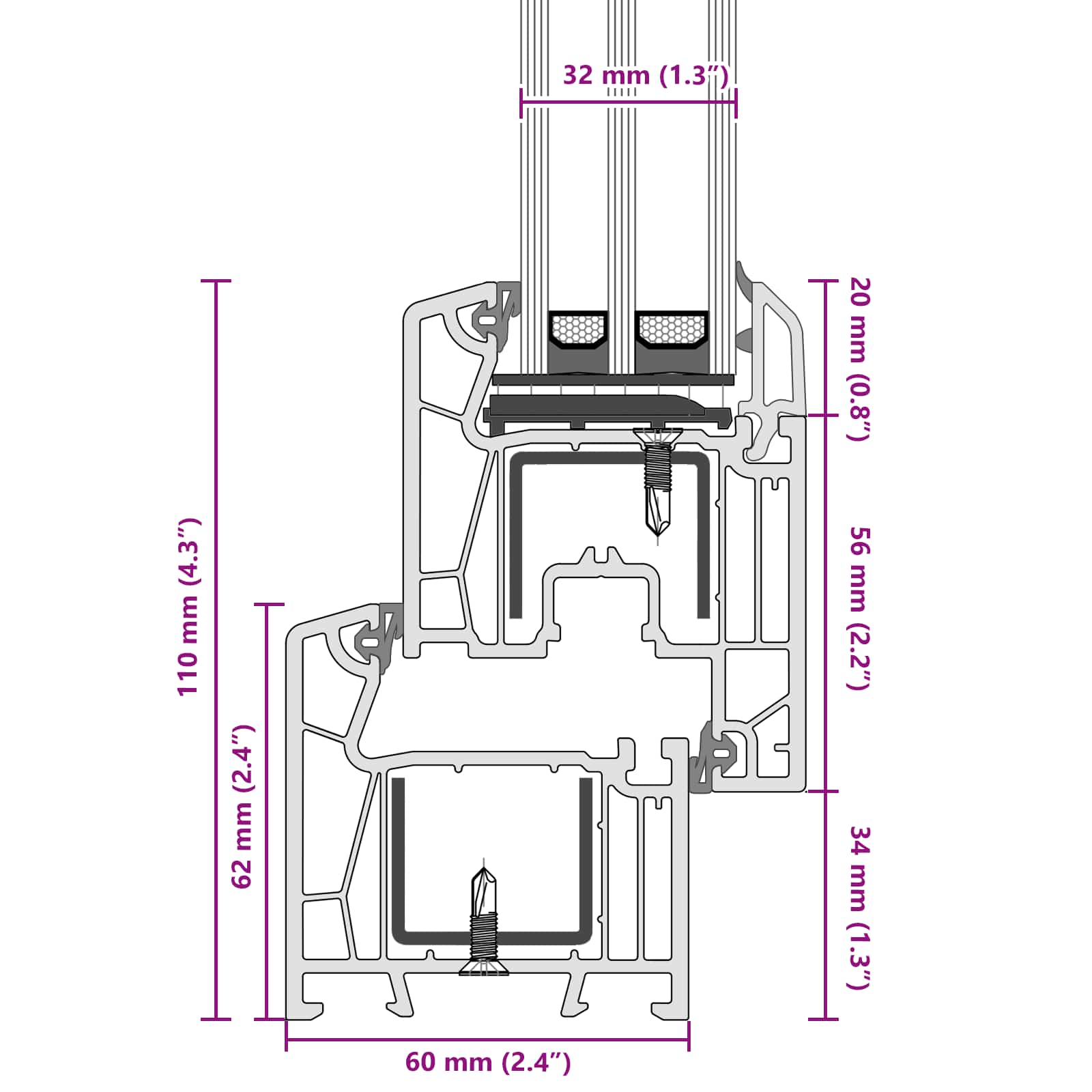 Prozor za podrum RISOR 120 x 60 cm PVC i staklo Antracit