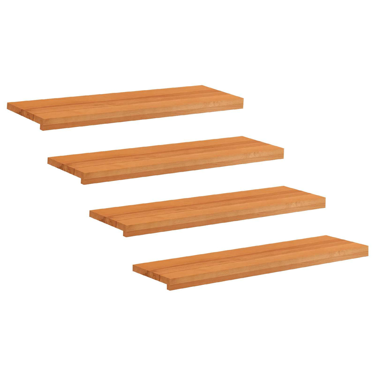 Step treads 4 kom. 90 x 30 x 2 cm Svijetlosmeđa