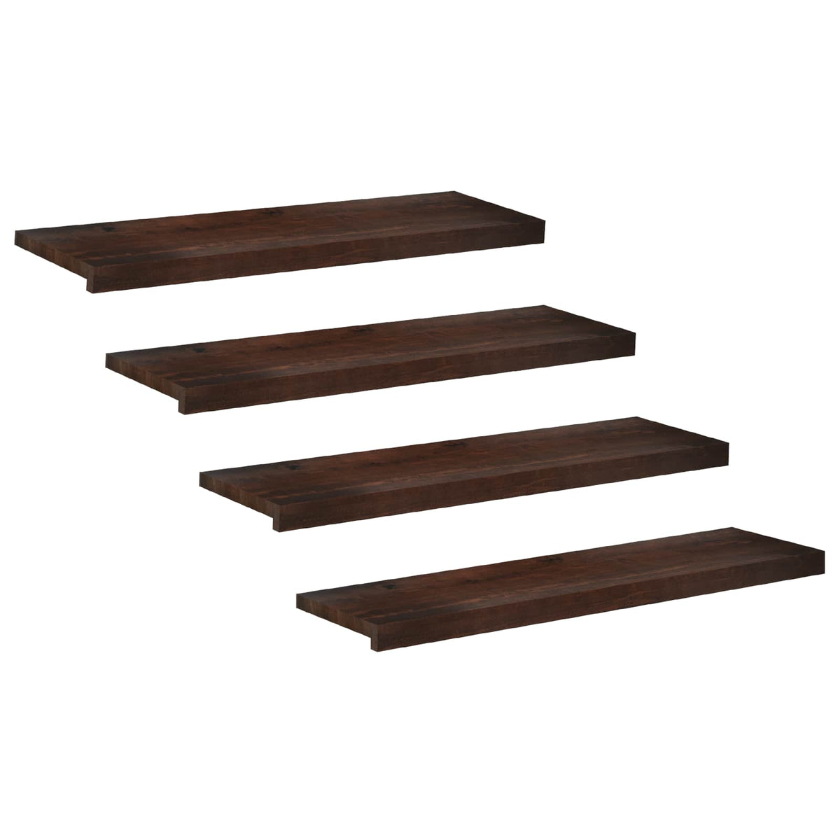 Step treads 4 kom. 90 x 30 x 2 cm Tamno smeđa Čvrsto drvo bukve