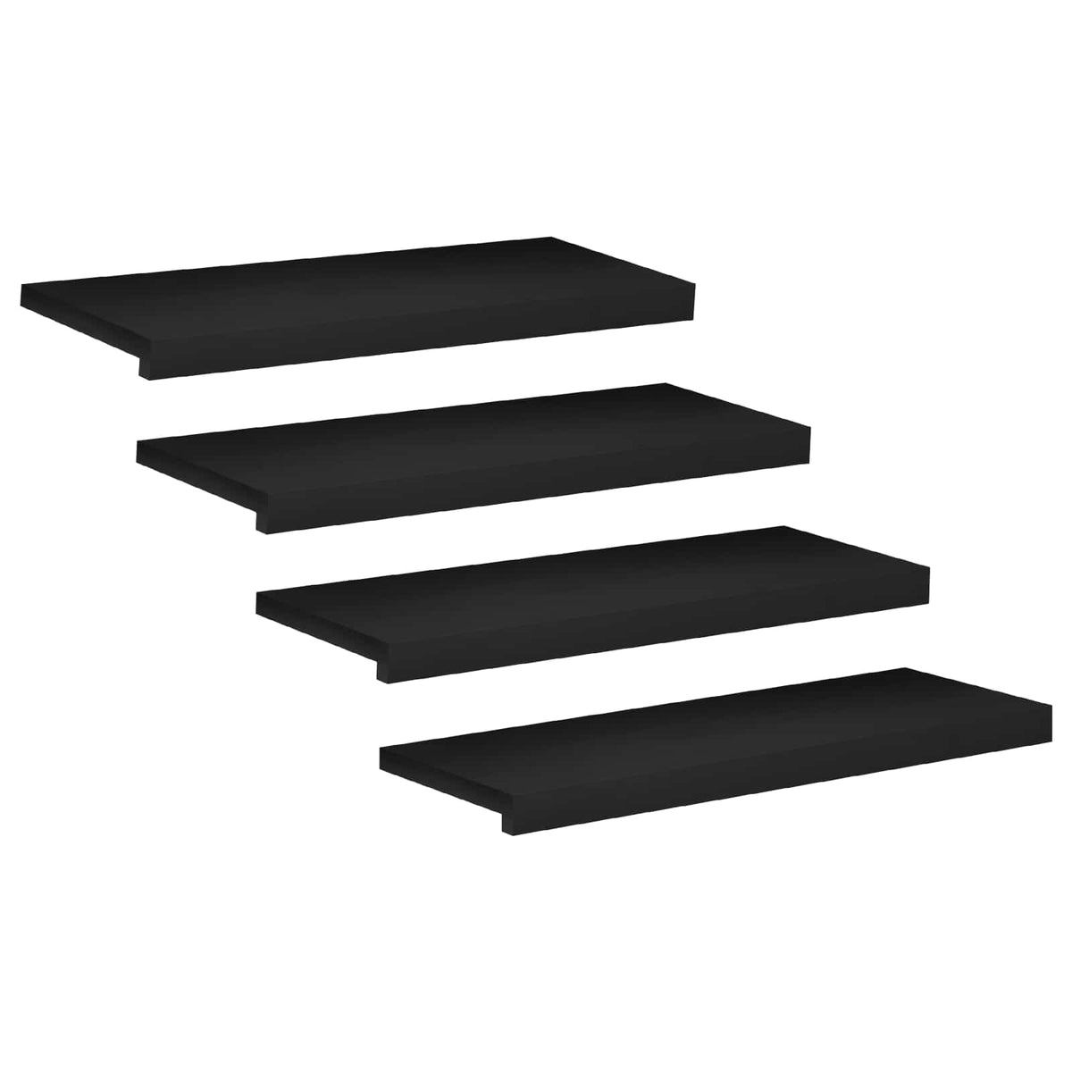 Step treads 4 kom. 80 x 30 x 2 cm Crna Čvrsto drvo bukve