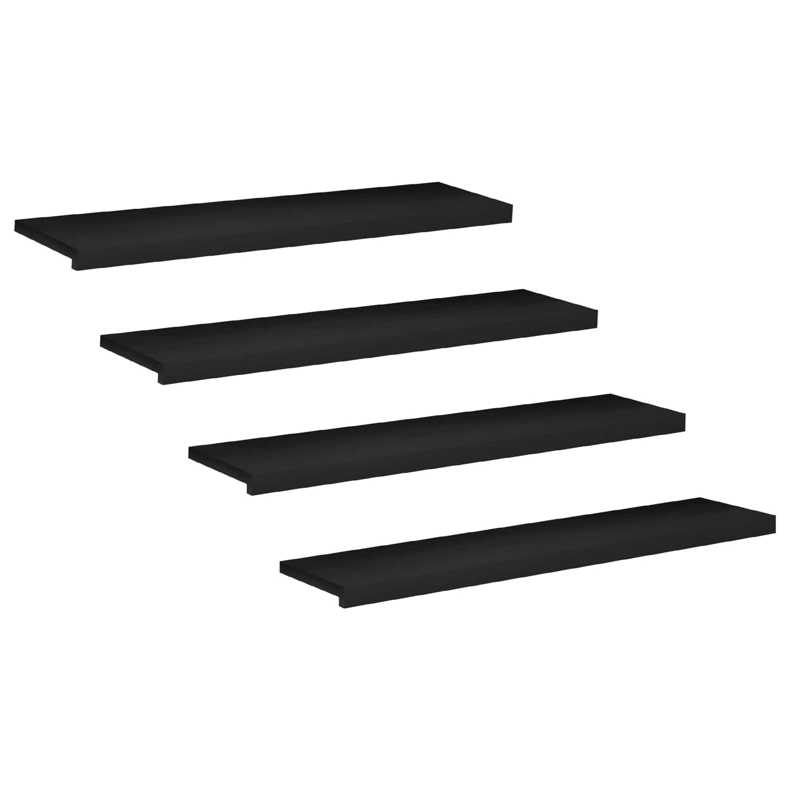 Step treads 4 kom. 120 x 30 x 2 cm Crna Čvrsto drvo bukve