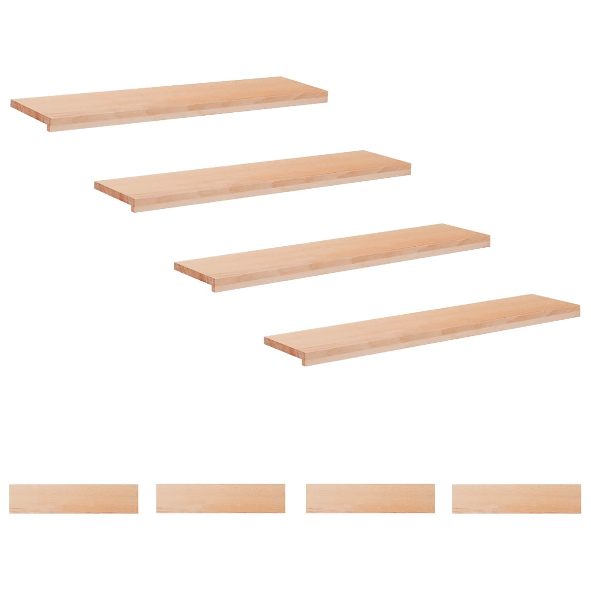 Step treads 8 kom. 120 x 30 x 2 cm Prirodna Čvrsto drvo bukve