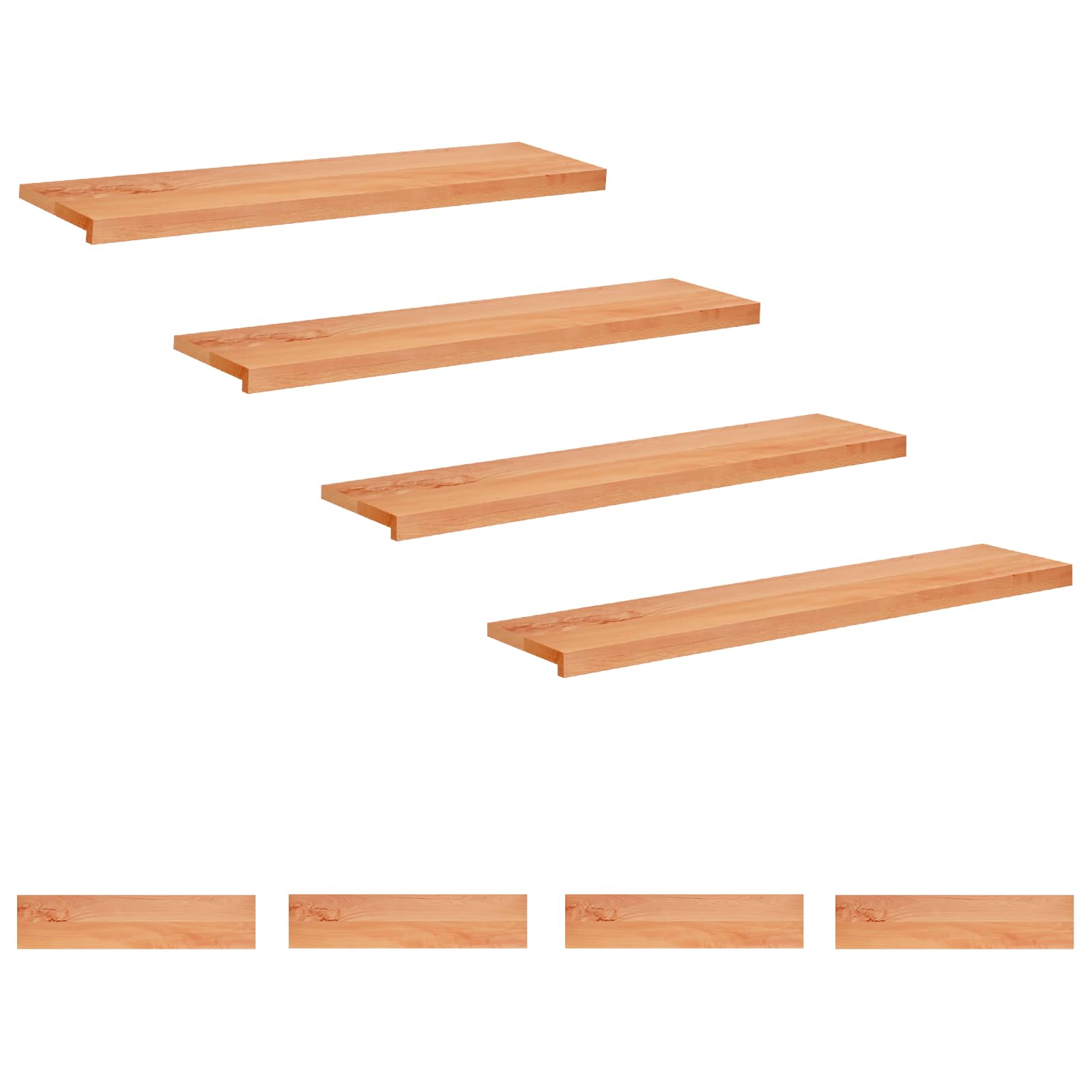 Step treads 8 kom. 110 x 25 x 2 cm Lak Čvrsto drvo bukve