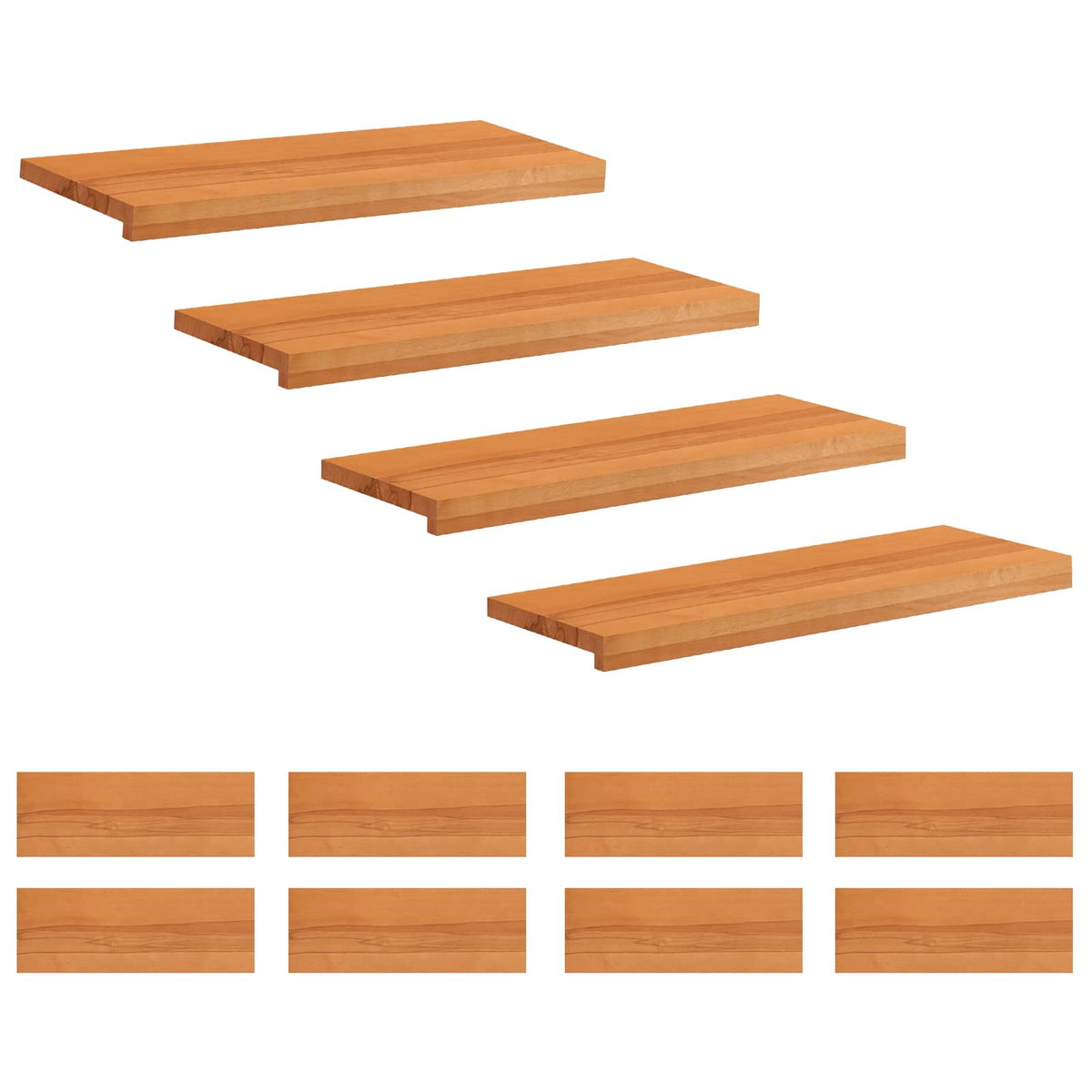 Step treads 12 kom. 80 x 25 x 2 cm Svijetlosmeđa