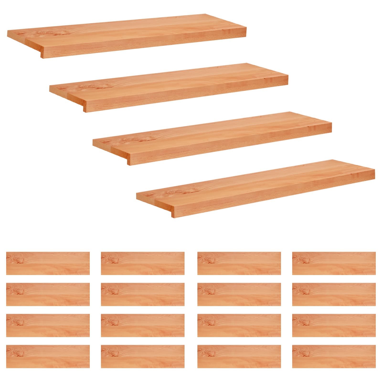 Step treads 20 kom. 90 x 25 x 2 cm Lak Čvrsto drvo bukve
