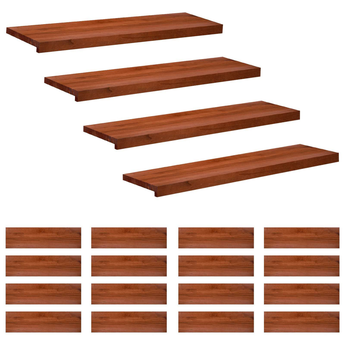 Step treads 20 kom. 90 x 30 x 2 cm Smeđa Čvrsto drvo bukve