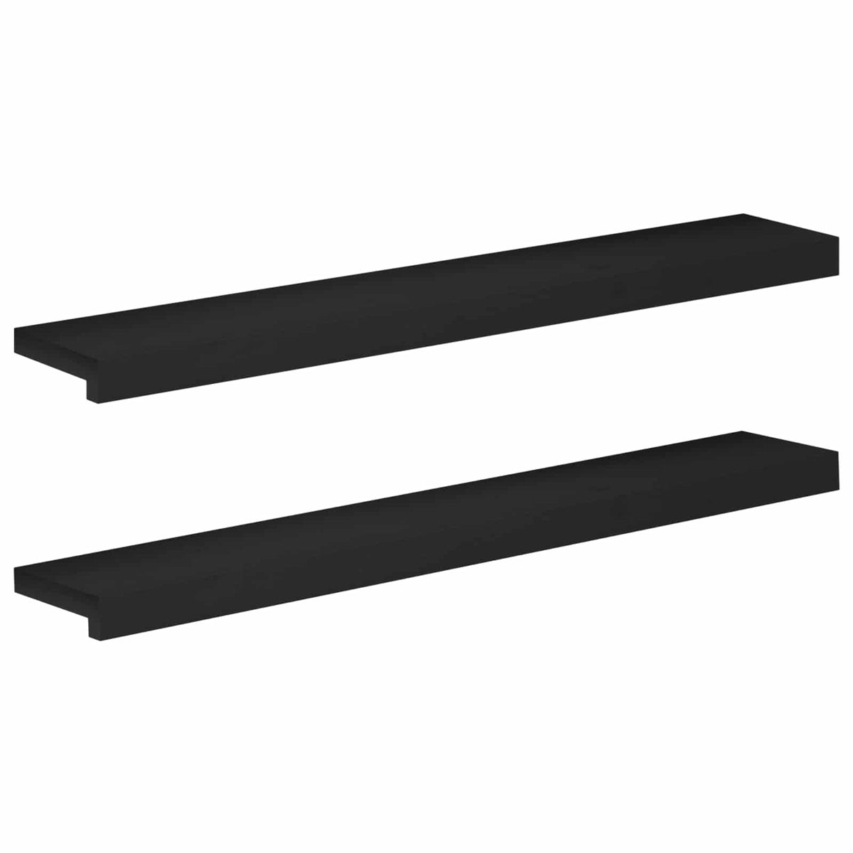 Prozorske klupice 2 kom. Crna 90 x 15 x 2 cm Čvrsto drvo bukve