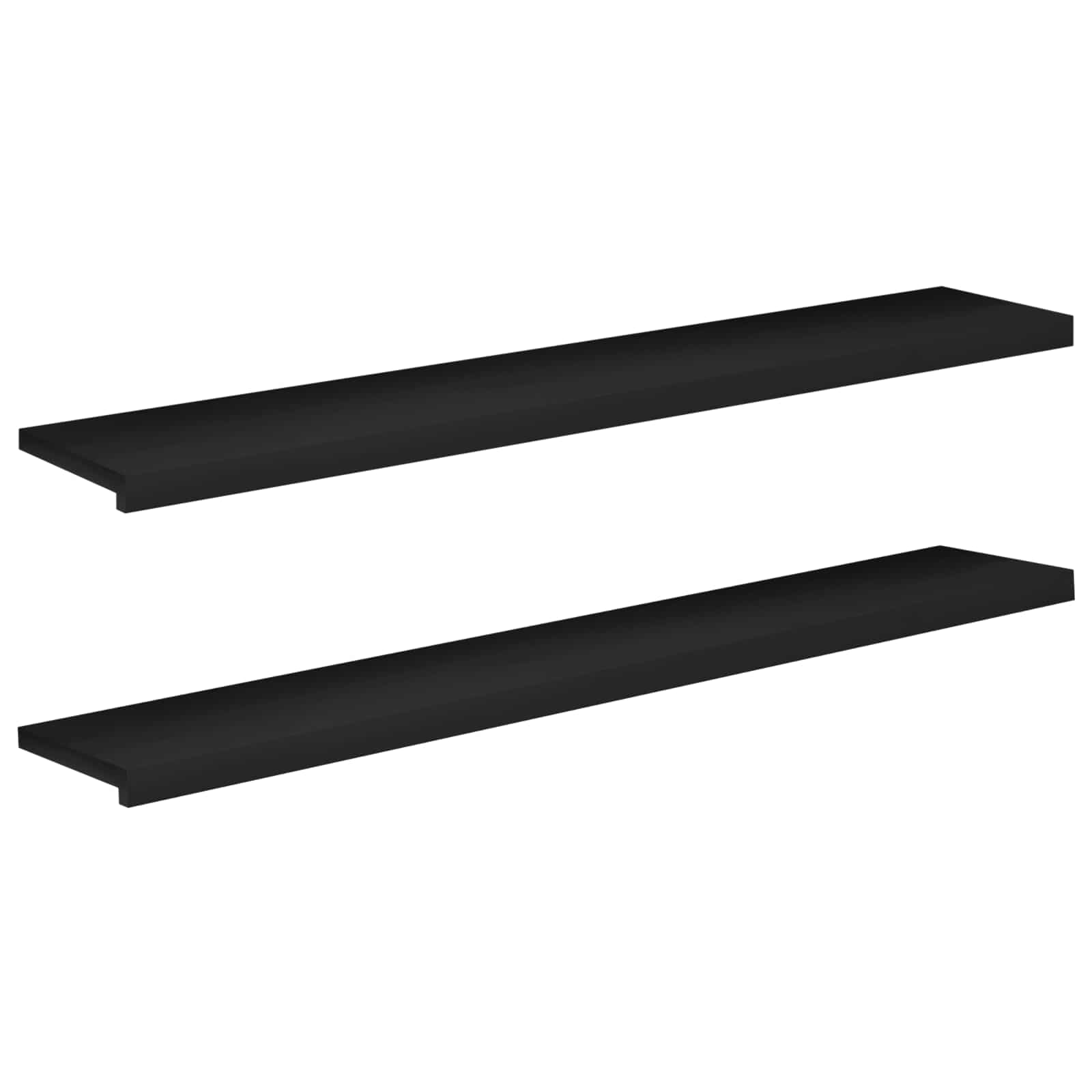 Prozorske klupice 2 kom. Crna 140 x 25 x 2 cm Čvrsto drvo bukve