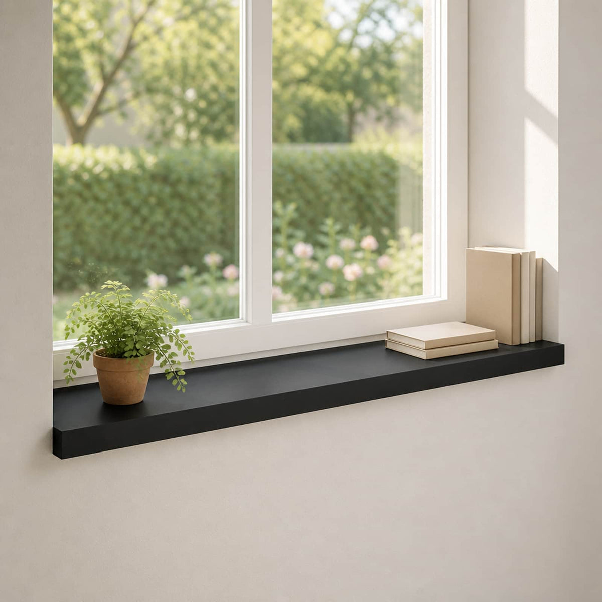 Prozorske klupice 2 kom. Crna 80x 30 x 2 cm Čvrsto drvo bukve