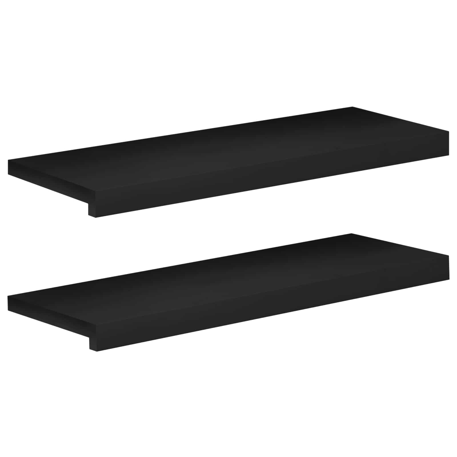 Prozorske klupice 2 kom. Crna 80x 30 x 2 cm Čvrsto drvo bukve