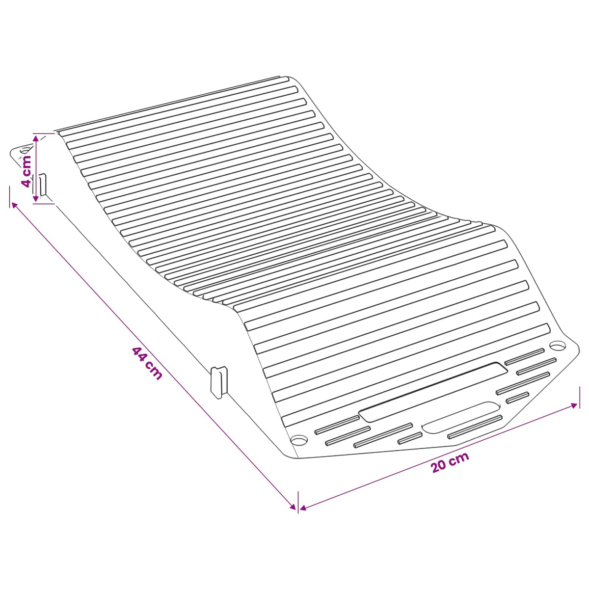 Čuvari guma 4 kom. Crna 44 x 20 x 4 cm PP