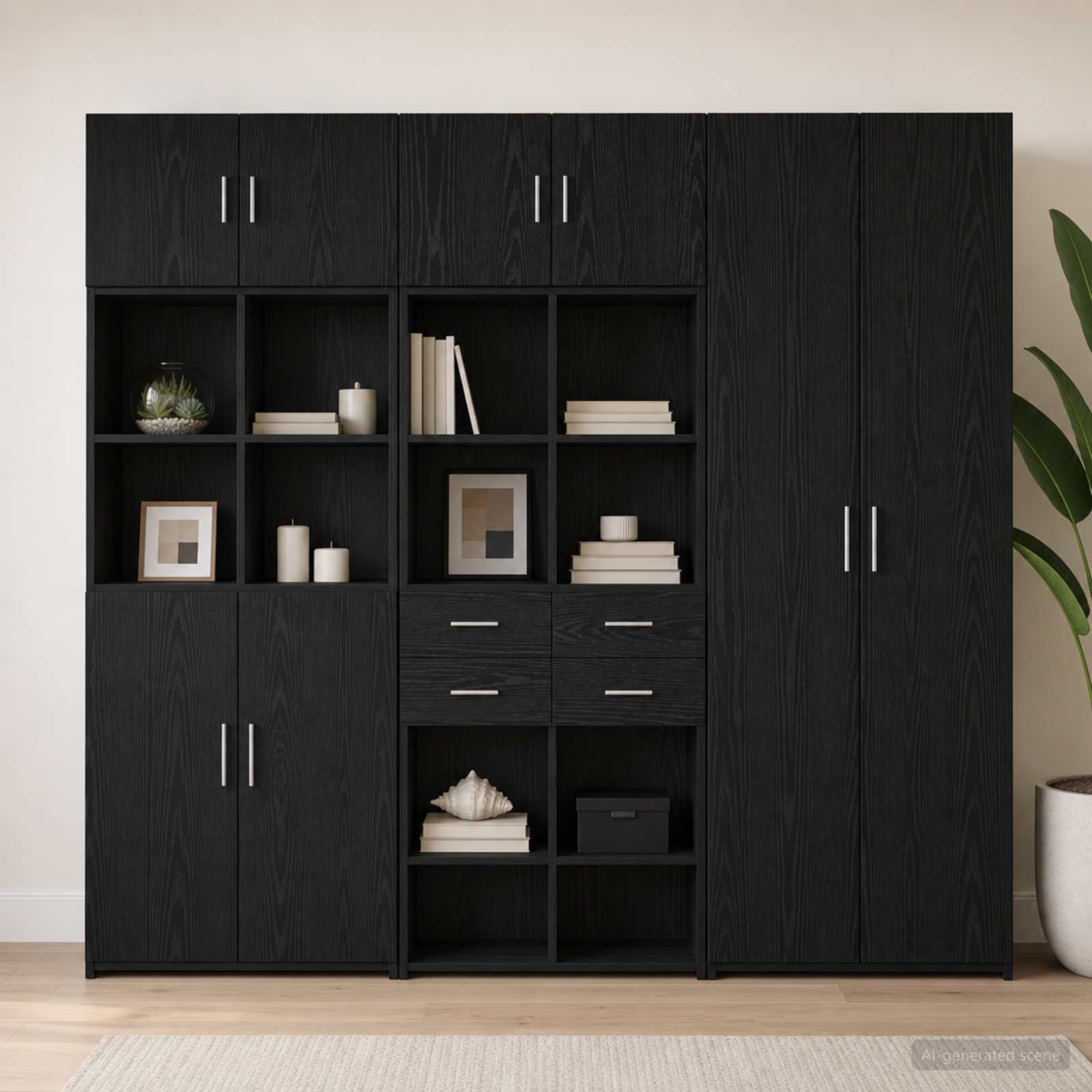 Ormar sa policama Crni hrast 70 x 42,5 x 225 cm