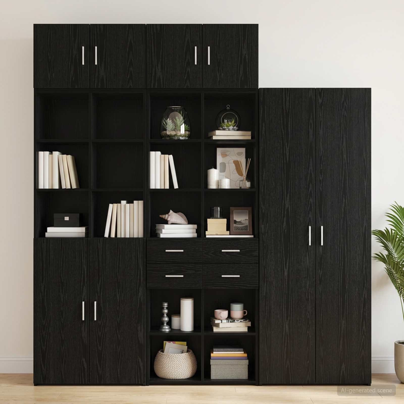 Ormar sa policama Crni hrast 70 x 42,5 x 225 cm