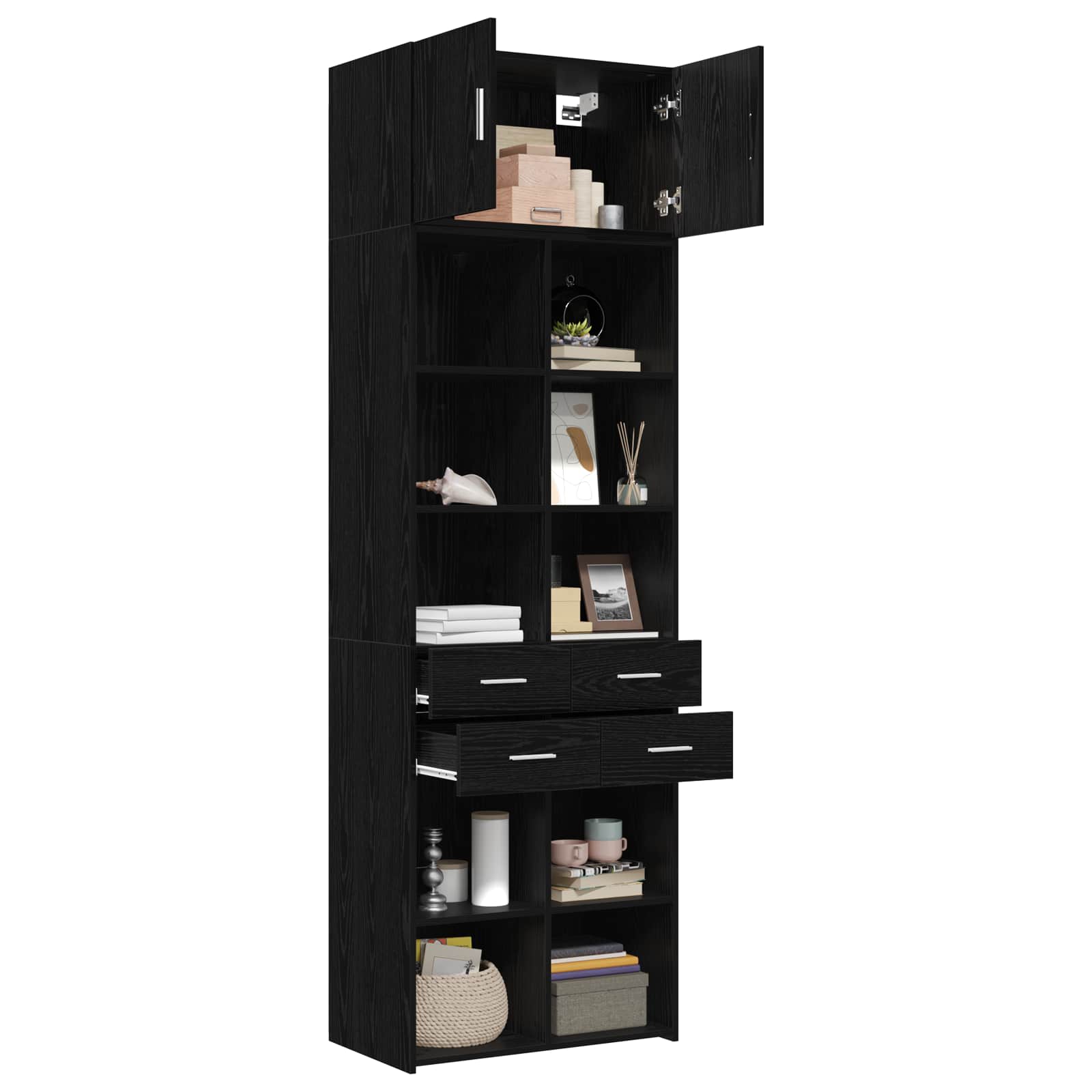 Ormar sa policama Crni hrast 70 x 42,5 x 225 cm