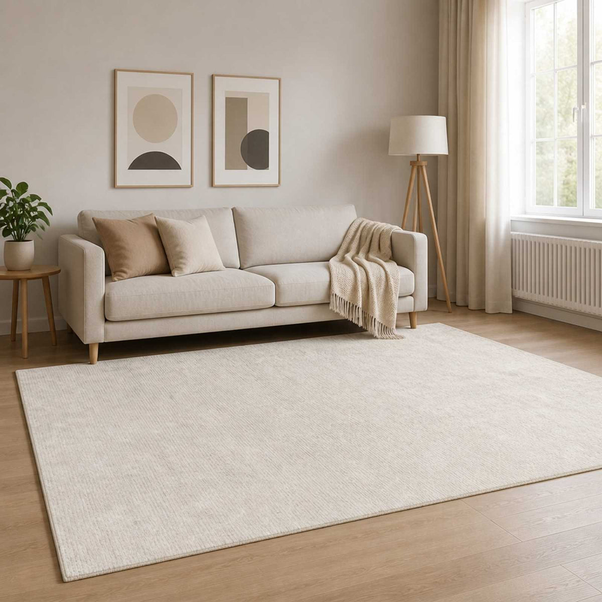 Tepih Krem 120 x 180 cm 100% poliester 3 mm Mogu se prati