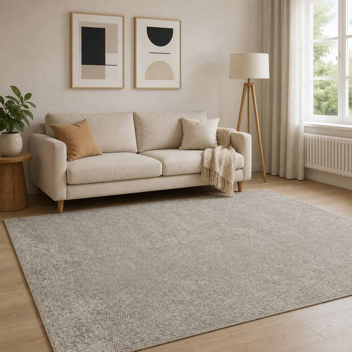 Tepih Bež 160 x 230 cm 100% poliester 3 mm Mogu se prati