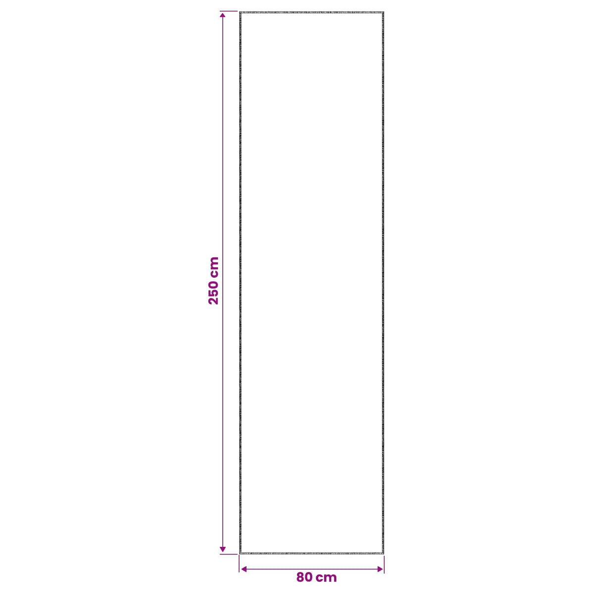 Tepih Antracit 80 x 250 cm 100% poliester 3 mm Mogu se prati