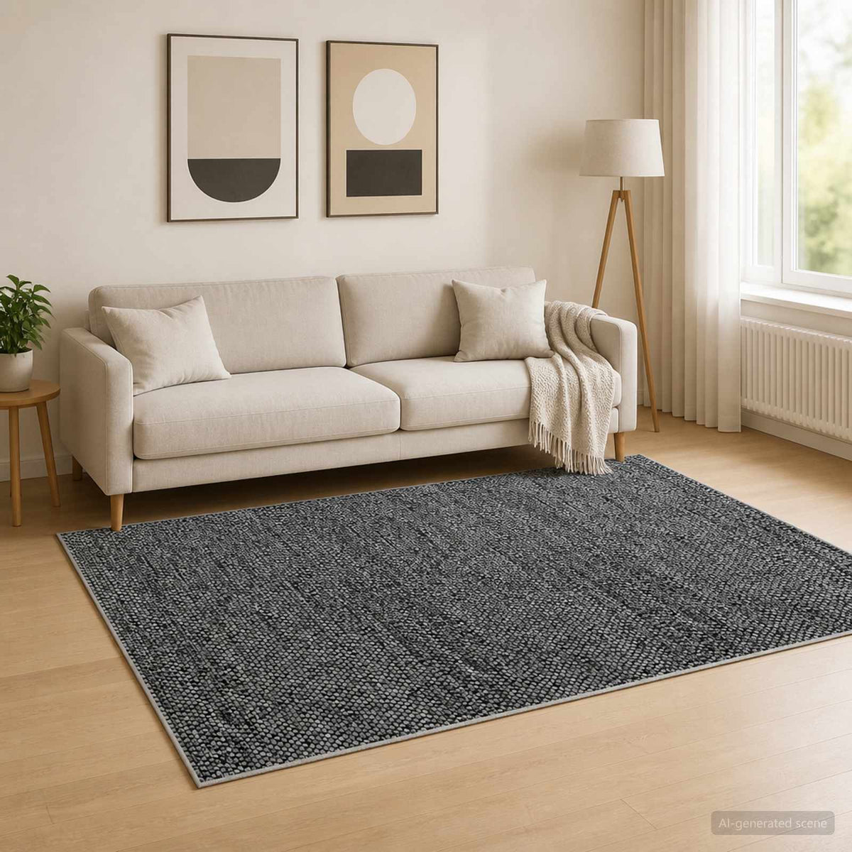 Tepih Antracit 160 x 230 cm 100% poliester 3 mm Mogu se prati