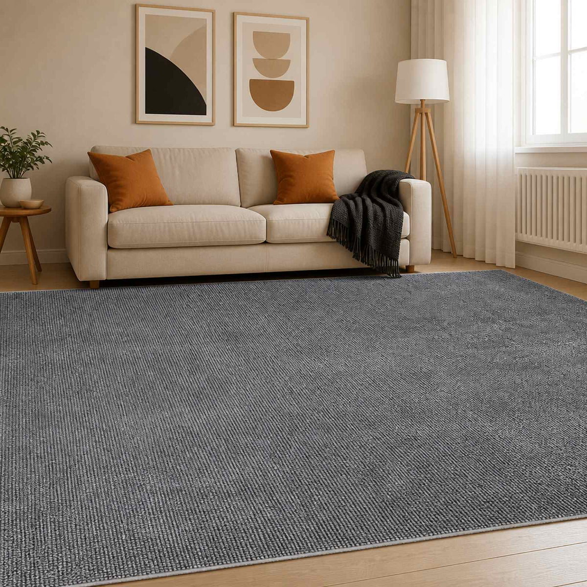 Tepih Antracit 300 x 400 cm 100% poliester 3 mm Mogu se prati