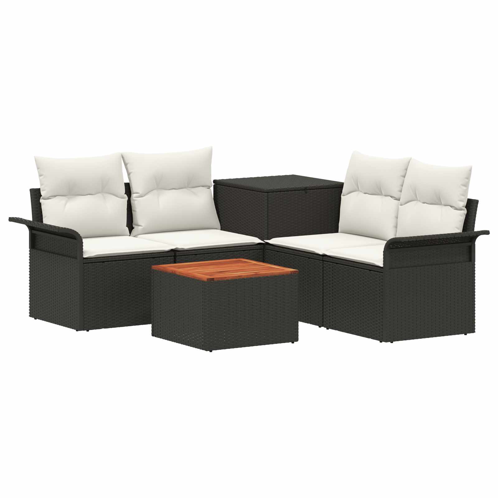 Set sofe 6 pcs 4-Broj sjedala Crna i krem-bijela