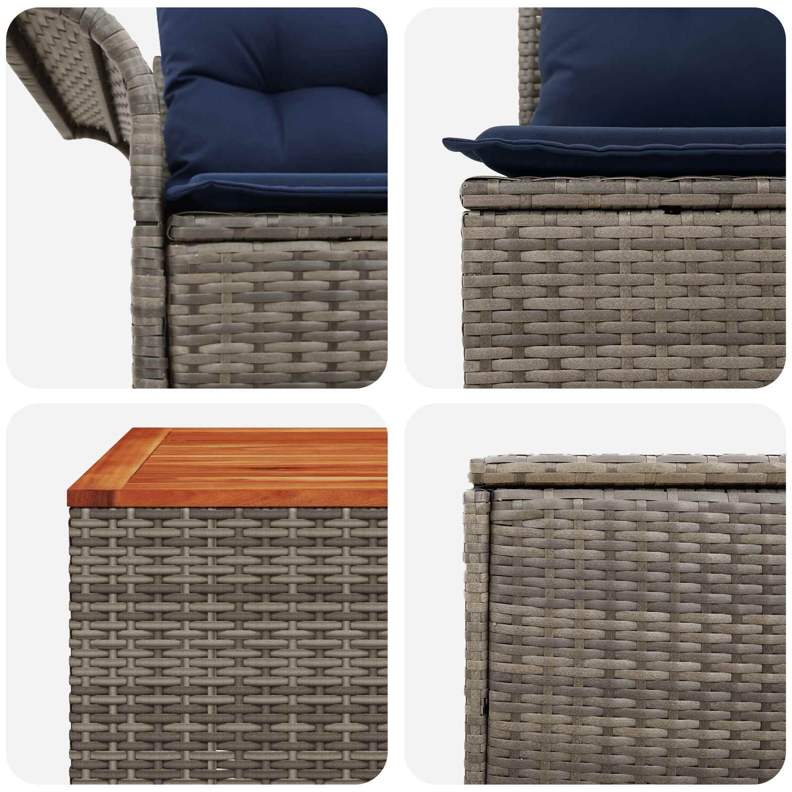 Set sofe 6 pcs 4-Broj sjedala Siva i tamnoplava