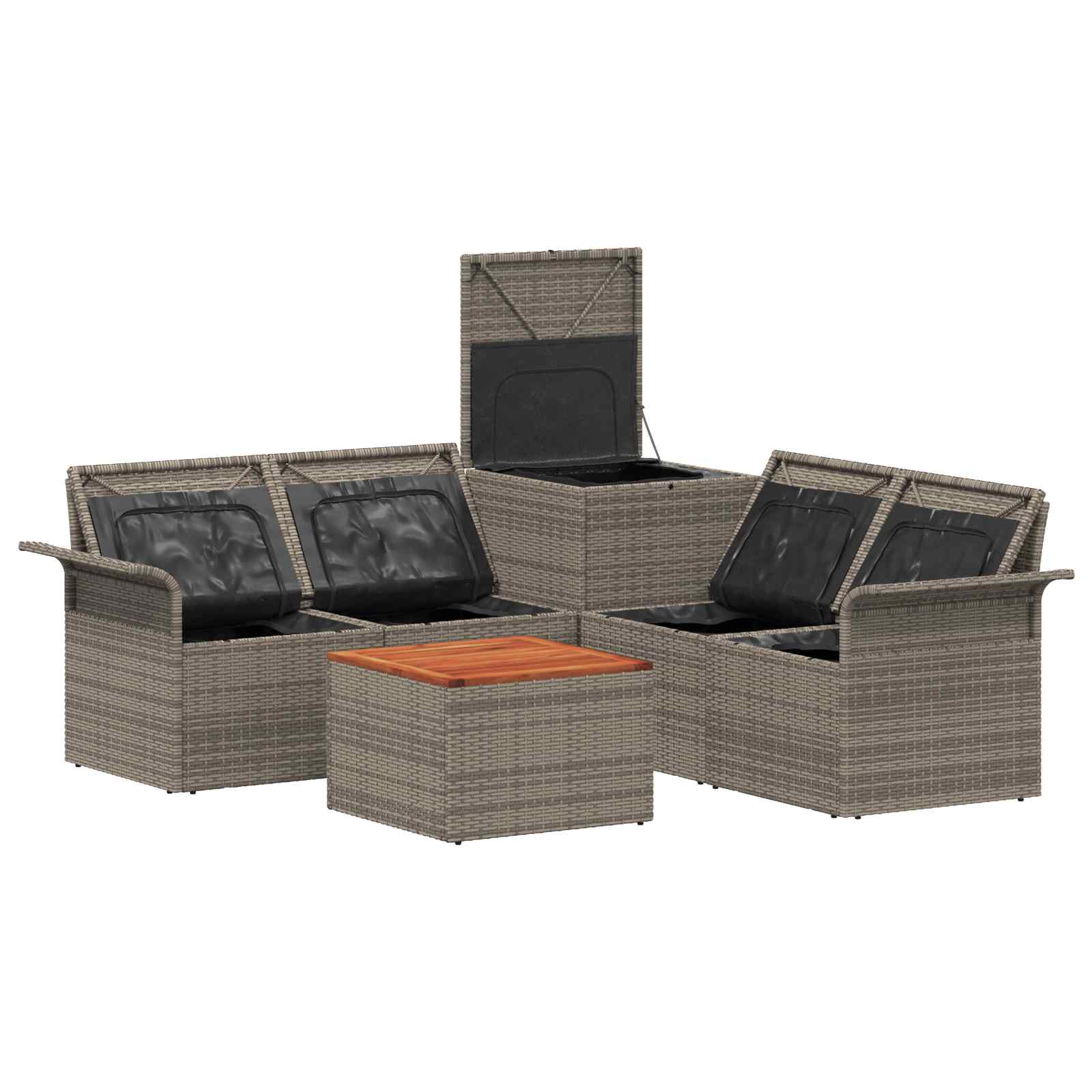 Set sofe 6 pcs 4-Broj sjedala Siva i tamnoplava