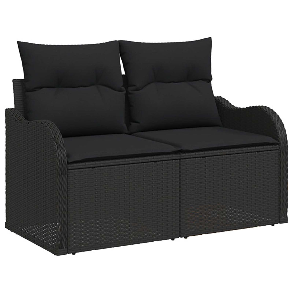 Set sofe 6 kom. Crna Poli Rattan i čelik
