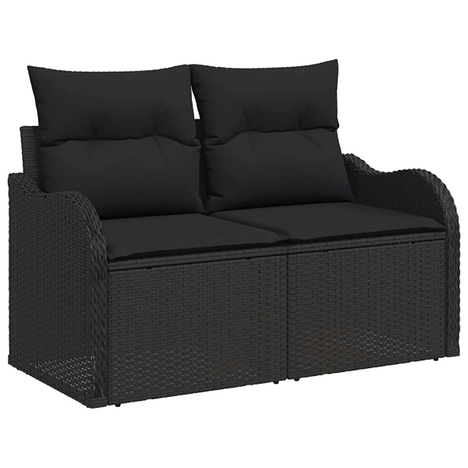 Set sofe 6 kom. Crna Poli Rattan i čelik