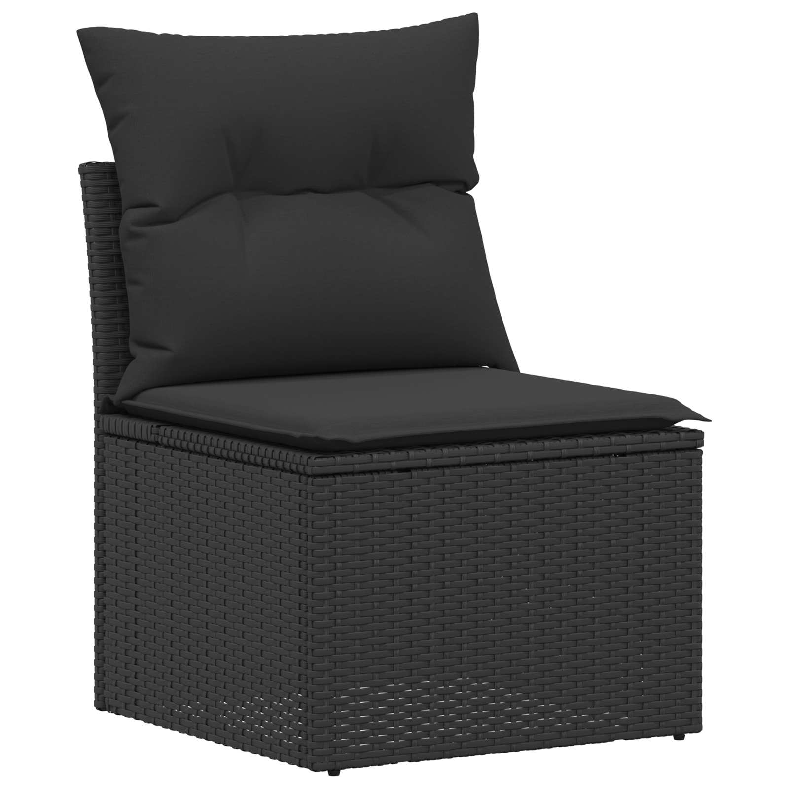 Set sofe 6 kom. Crna Poli Rattan i čelik