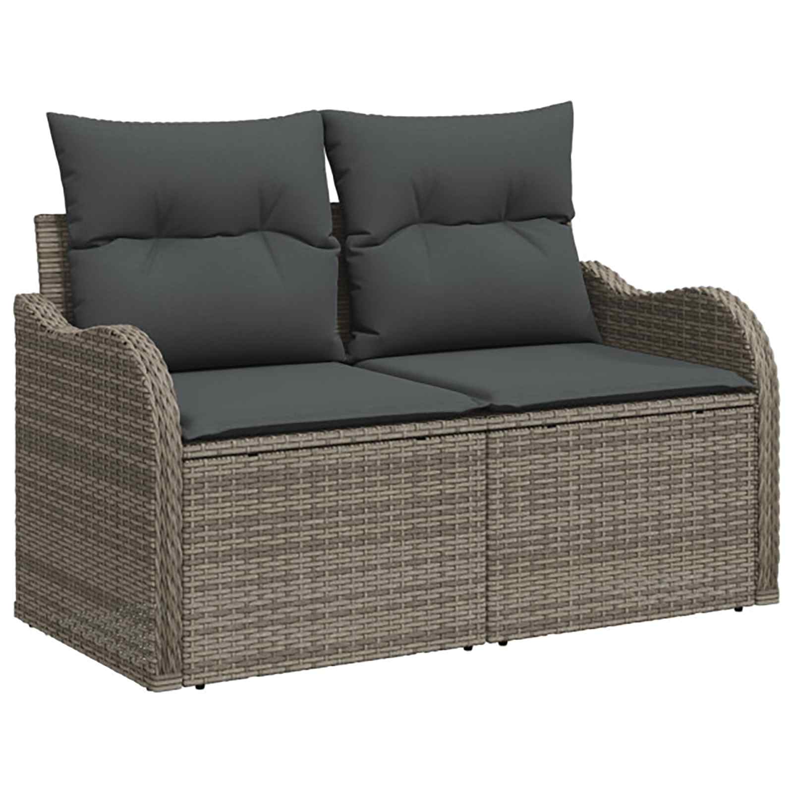 Set sofe 6 kom. Siva i tamno siva Poli Rattan i čelik