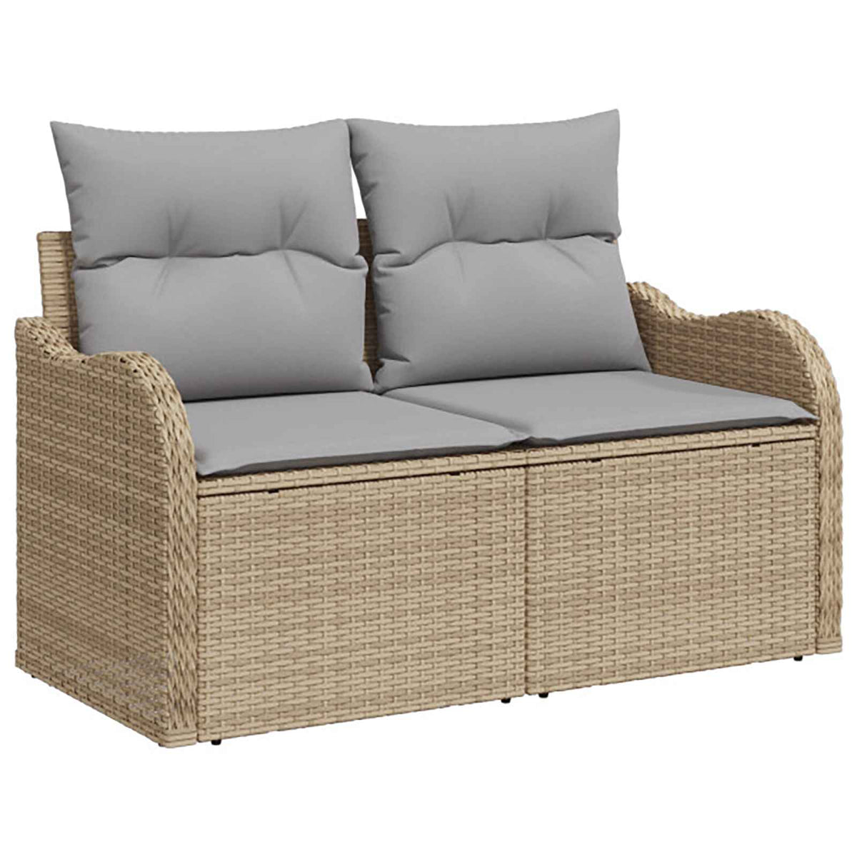 Set sofe 6 kom. Bež i svijetlo siva Poli Rattan i čelik