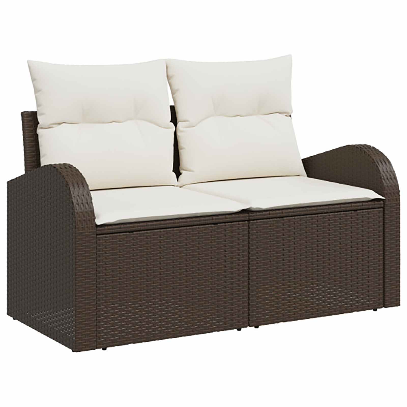 Set sofe 6 kom. Smeđa i krem bijela Poli Rattan i čelik